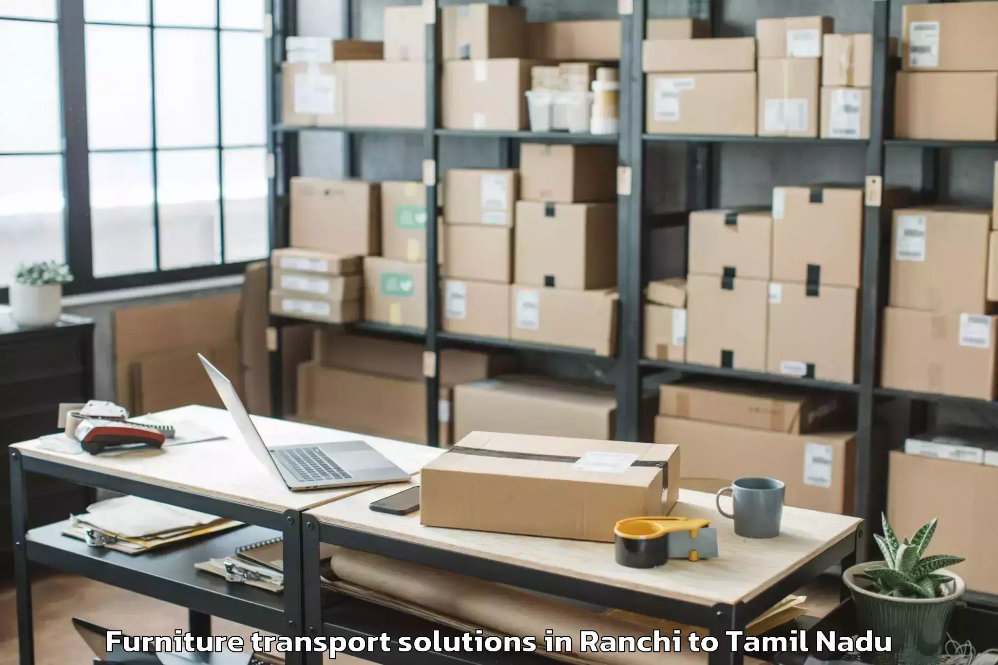 Trusted Ranchi to Thiruthuraipoondi Furniture Transport Solutions